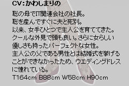 �b�u�F���킵�܂�́^���̕�łh�s�֘A��Ђ̎В��B�����Y��ł����ɕv�Ǝ��ʁB�ȗ��A����ЂƂŎ�l������ĂĂ����B�N�[���ȊO���œ����ǂ��B����ɏ��炵���D�������������p�[�t�F�N�g�ȏ����B��l���̕��ł���j���Ƃ͌������������邱�Ƃ��ł��Ȃ��������߁A�E�G�f�B���O�h���X�ɓ���Ă���B�^�s�P�U�S���� �a�W�W���� �v�T�W���� �g�X�O����